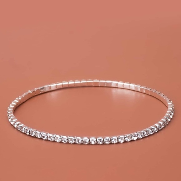 Crystal Ankle Bracelet 8 1/2”-10” stretchy NEW - Picture 5 of 11